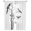 Bird On Branch Sheer Curtains For Bedroom Living Room Tulle Curtains For Kitchen Window Voile Curtains