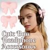 Creative Silicone Bow Headphone Accessory Clip on DIY Headphone Clip Decor Kawaii Cute 3D Bows Decor for Earphone Universal