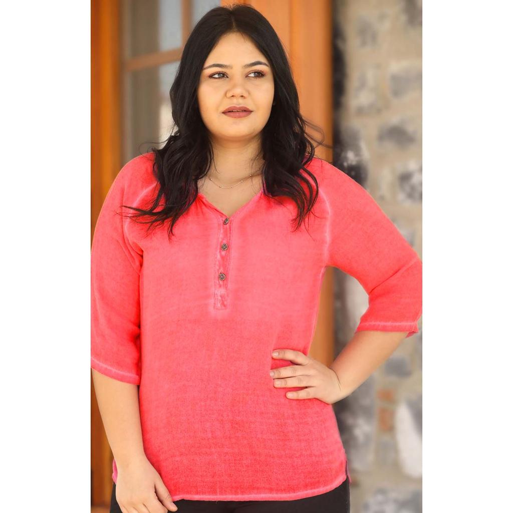 Blusa roja de talla grande comprar a buen precio — entrega gratuita,  reseñas reales con fotos — Joom