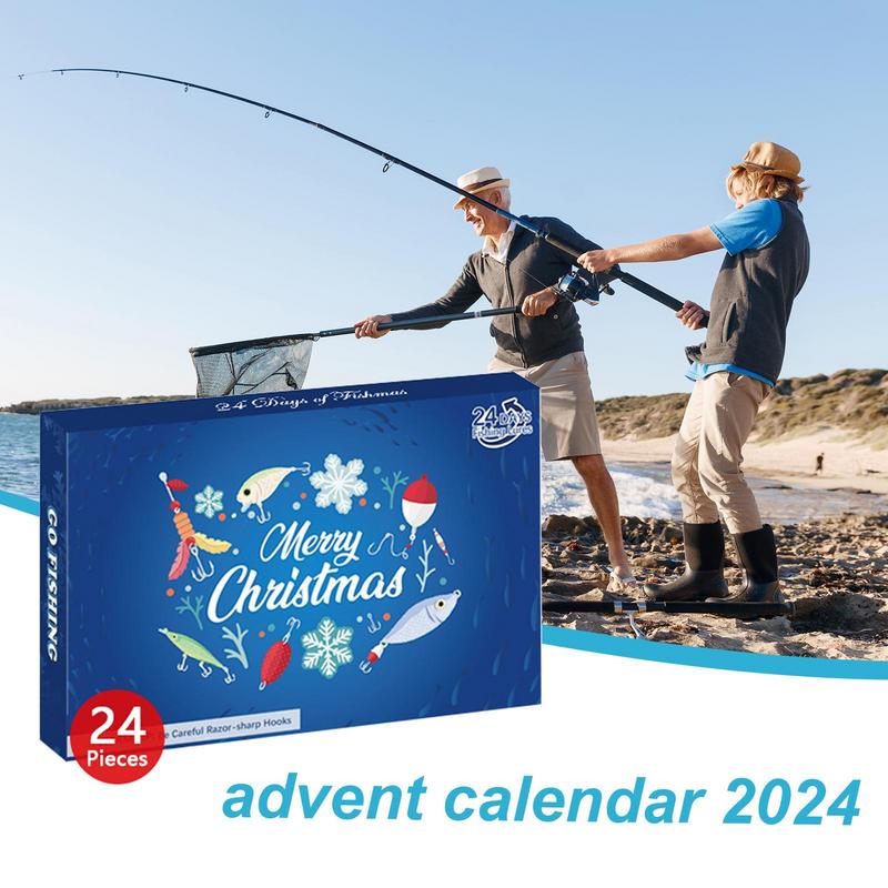 2024 Rybářské potřeby Adventní kalendář 24denní vánoční adventní kalendář Krabička na rybářské potřeby Kreativní vánoční dárky Odpočítávání
