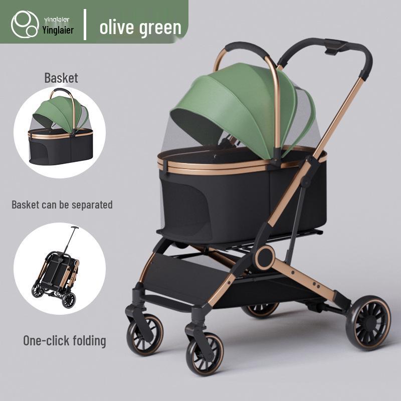 Lightweight Foldable Pet Stroller for Small Dogs & Cats