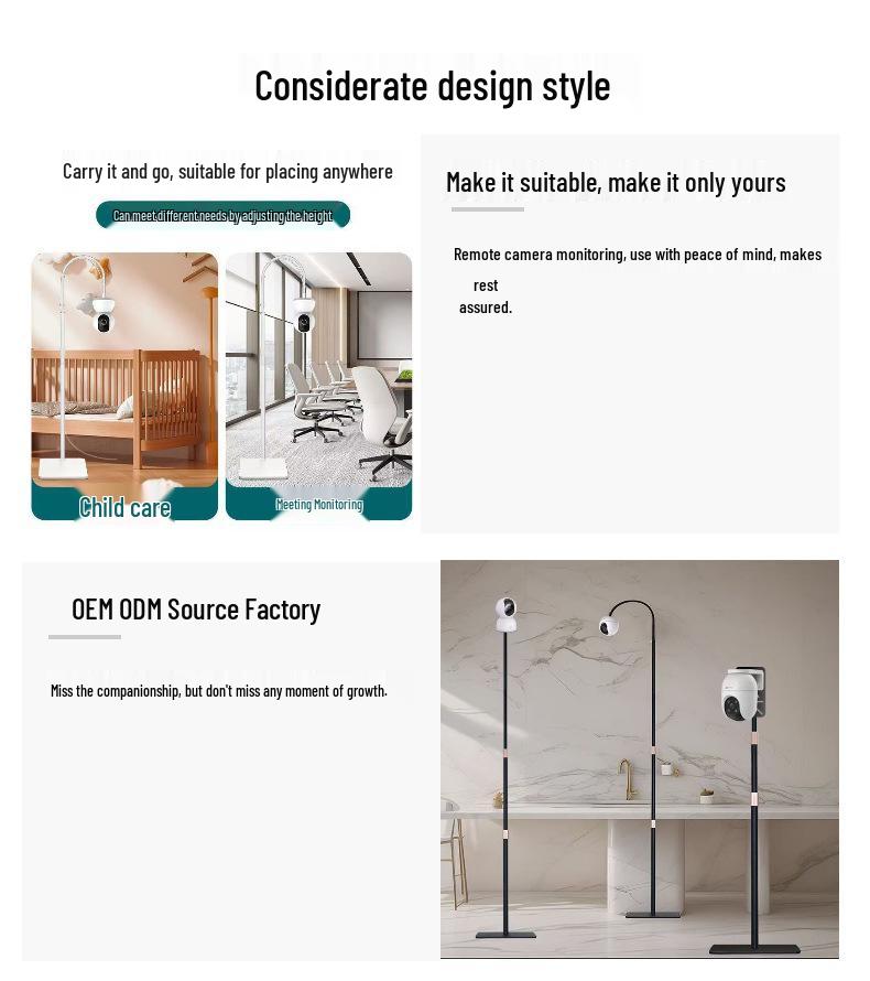 Durable Baby Monitor & Smart Camera Floor Stand with Humanized Design