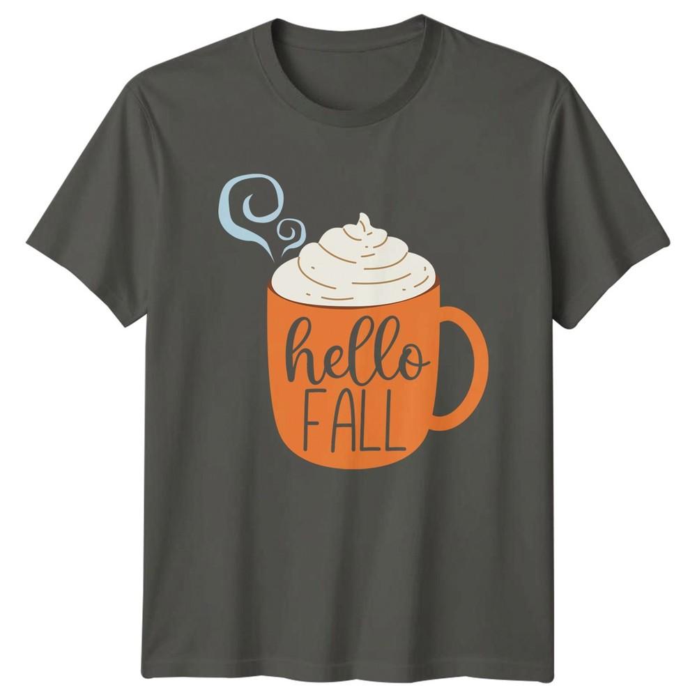 Hello Fall TShirt Cozy Drinks Autumn S