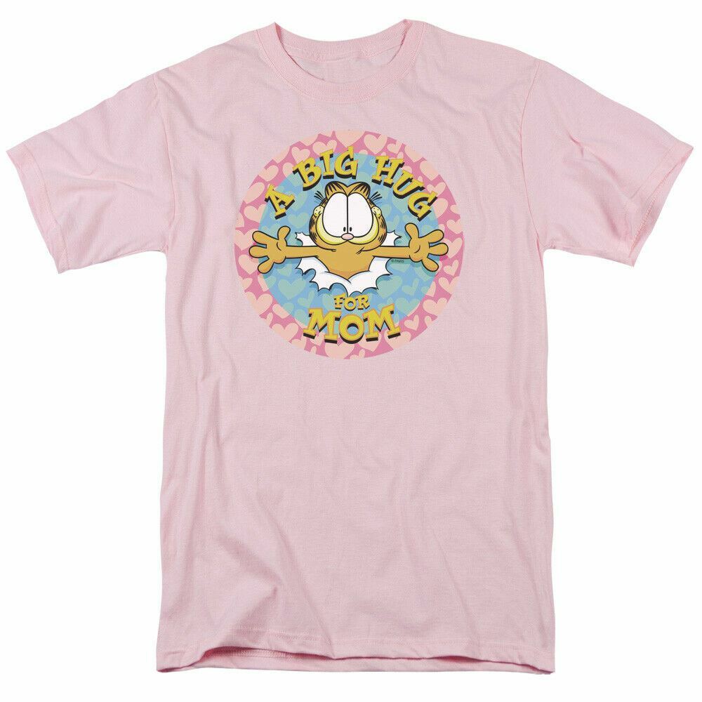 Garfield Big Hug For Mom T Shirt Mens Licensed Jim Davis Comic Tee Light Pink S