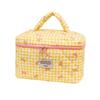 Large Capacity Plaid Quilted Cosmetic Bag with Bowknot - High-End, Stylish, Portable Storage Solution