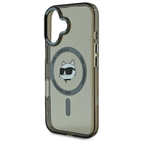 Karl Lagerfeld Klhmp16Shlschk Iphone16 6.1 Czarny/Black Hardcase Iml Metal Choupette Head Magsafe