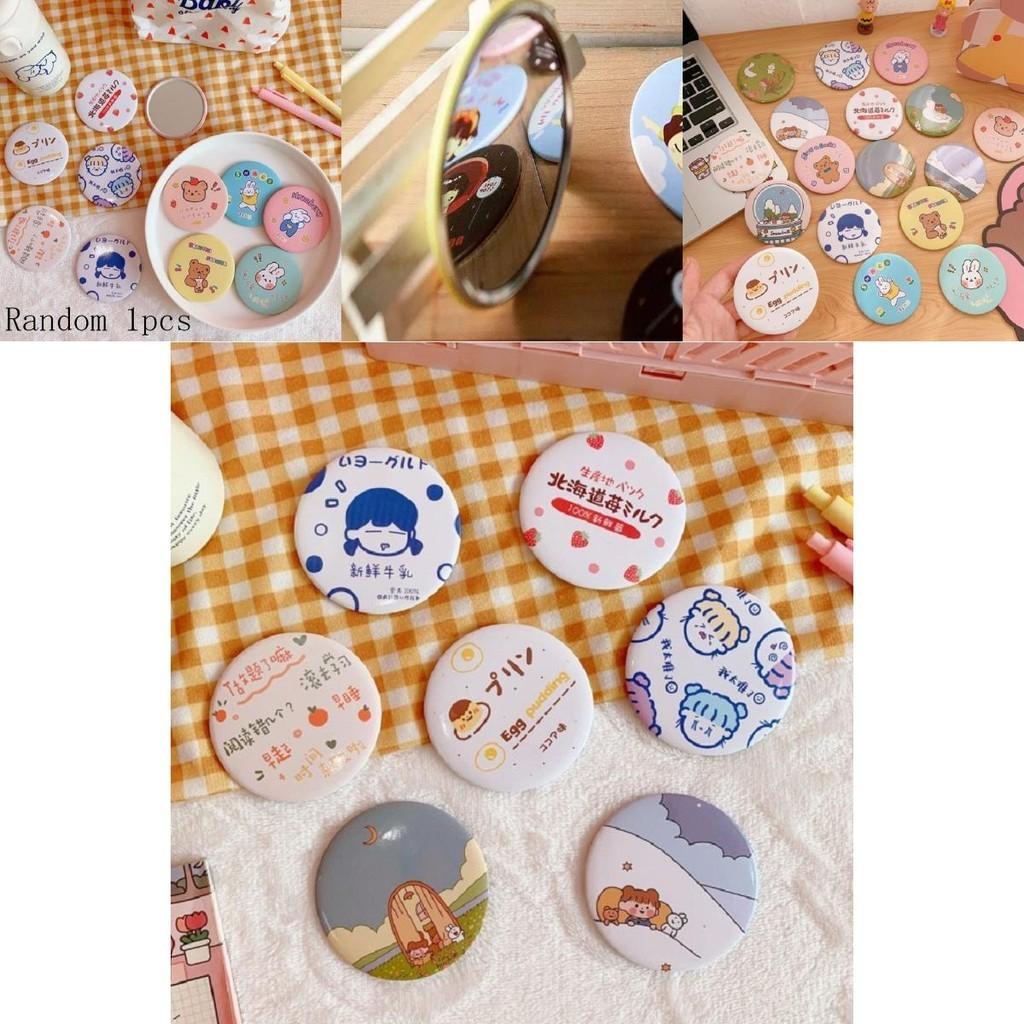 Miroir Cosmétique Rond Carré Portable Élégant Pour Filles