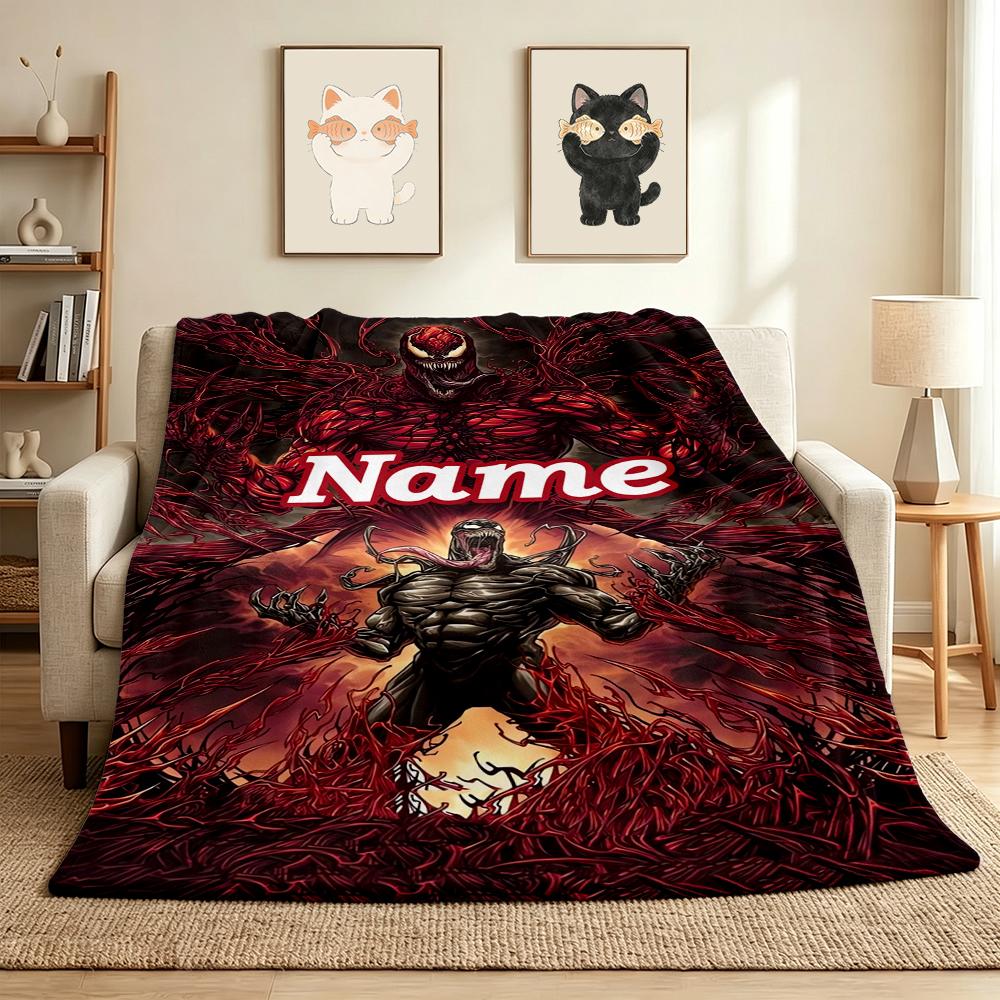 Custom Name Carnage Flannel Blanket Throw Blanket Soft Warm Sofa Bed Decor Unique Gift