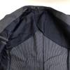SUIT SELECT Kostymuppsättning [Överdel & Underdel A4/Herr ML/Marinblå Randig] Enkel Jacka Byxor(BEGAGNAD)