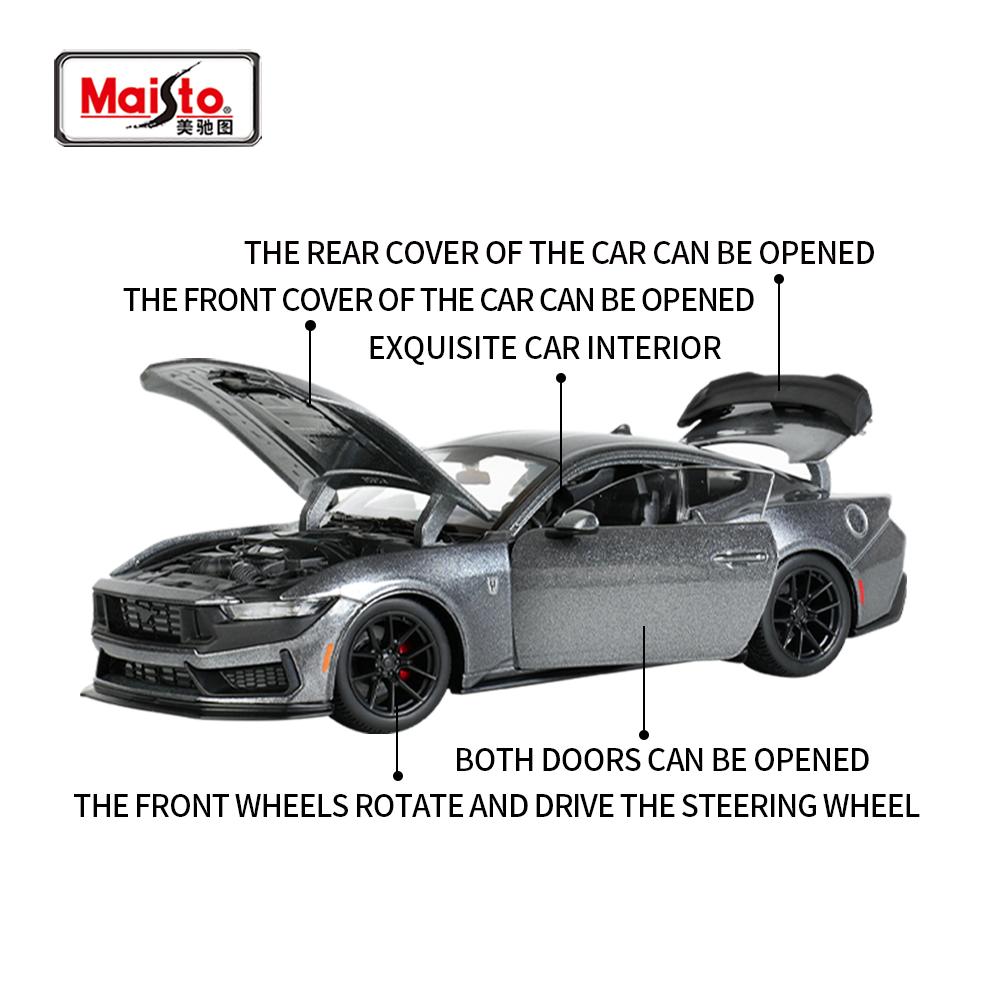 Maisto 1:24 2024 Mustang DarkHorse Sports Car Static Die Cast Vehicles Collectible Model Car Toys
