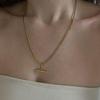 Elegant Women's T-Shaped Titanium Steel Necklace - Light Luxury Style Clavicle Jewelry