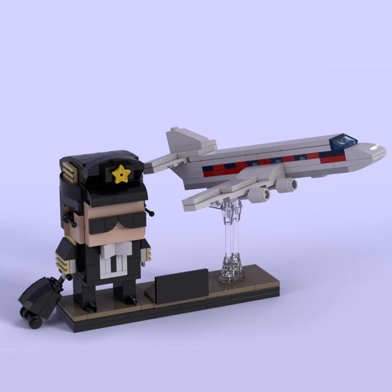 Building Block Compatible, Puzzle Splicing Building Block Set Square Head Boy, Big Head Boy Toy, Chinese Captain