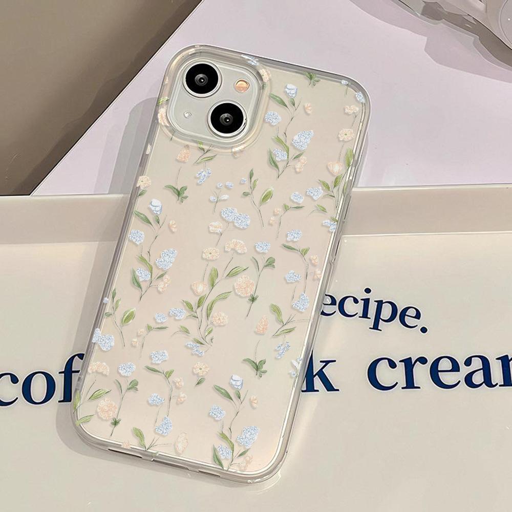 Mobile Phone Cases for iPhone 11 13 15 Pro Max 12 14 Pro Max Case iPhone 16 15 Plus 13 Pro 12 Frosted Texture Painted Cartoon Flowers