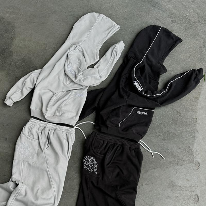 Europäischer und amerikanischer Y2K-Buchstabenstickerei Street Hip-Hop-Stil Langärmeliges Kapuzensweatshirt für Herbst und Winter