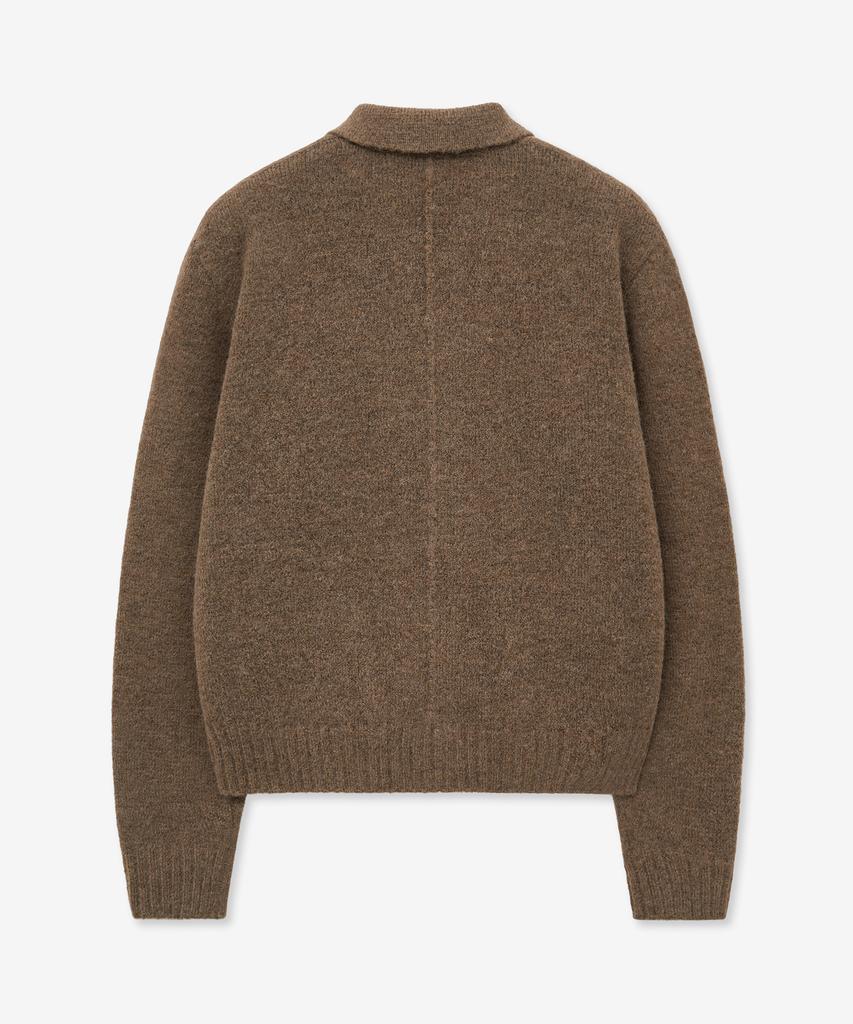 Minav Wool Crop Knit Jacket [Brown]