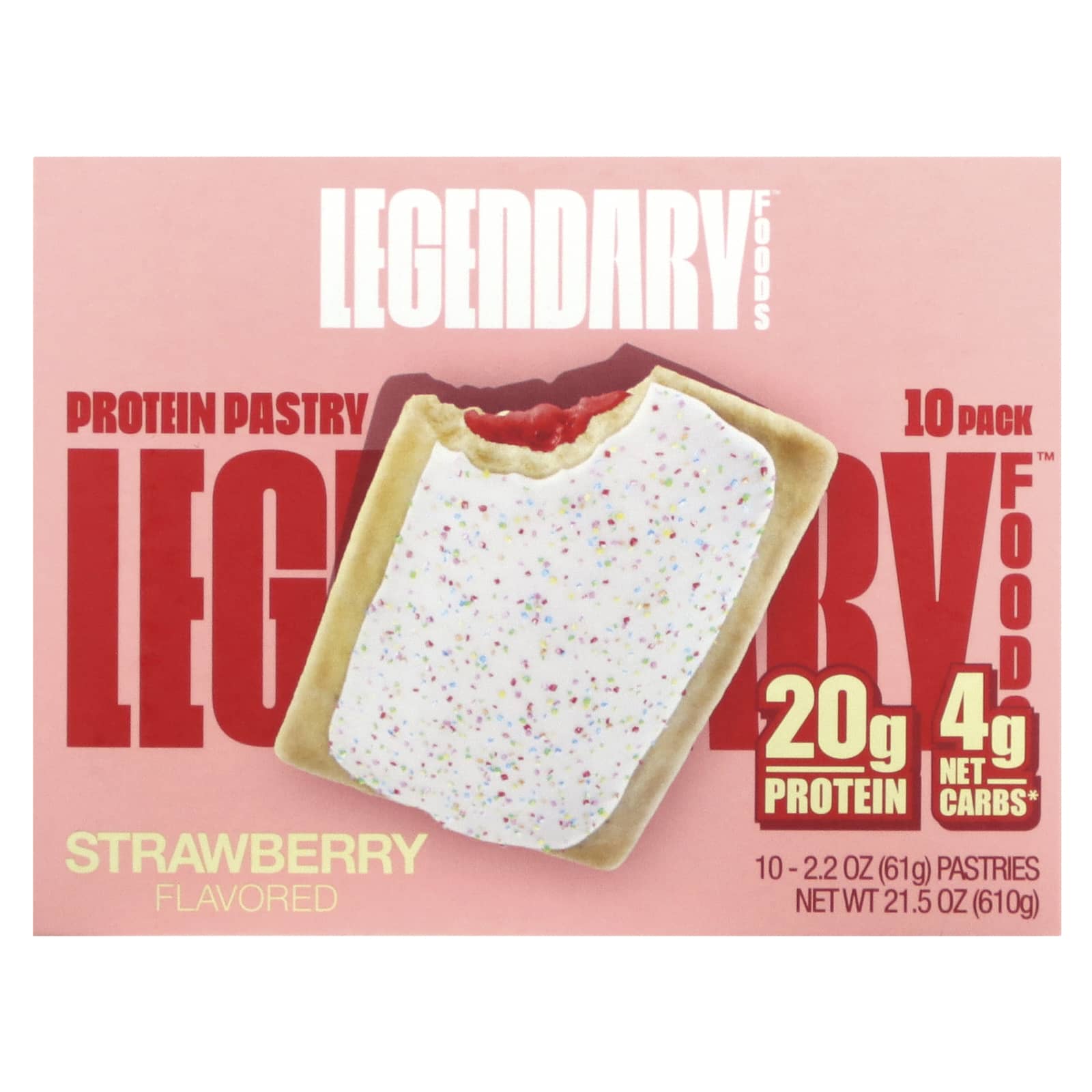 

Protein Pastry, Strawberry, 10 Packs, 61G (2.2Oz) Each