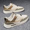 Nuove Scarpe Casual in Pelle da Uomo Autunno 2024 Moda Fresche Patchwork Bianche Piatte Scarpe da Skateboard Uomo Sneakers in Pelle