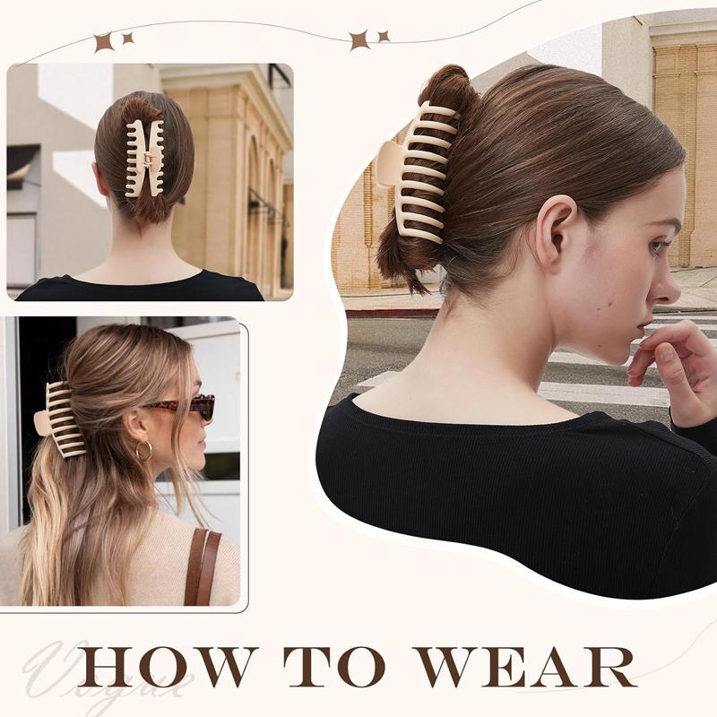 4pcs New Women's Hair Clip Large Size Back of the Head Shower Clip Ponytail Clip Hair Accessory Simple Large Hair Clip