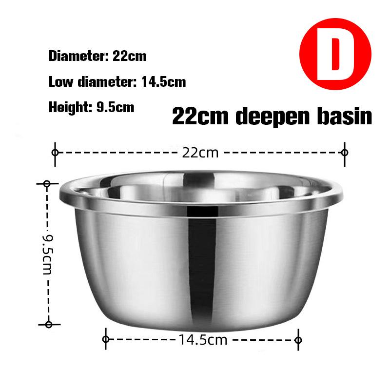 Thick Double Layer Drainage Basin German Style 304 Stainless Steel Basin Drain Basket Vegetable Washing and Rice Washing Basin