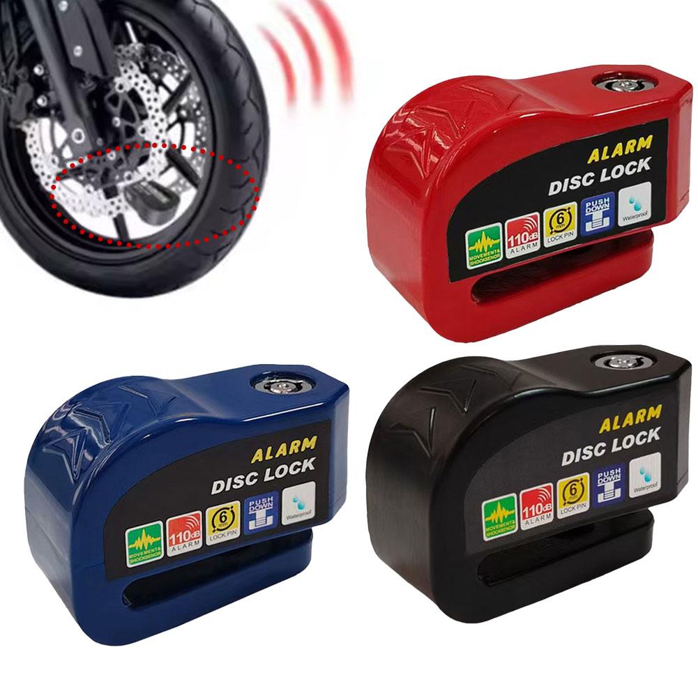 Motorcycle Bicycle Lock Alarm Safety Protection Padlock Bag Rope Reminder Motorcycle Alloy Disc Lock Anti-Theft Accesso Alu M5G4