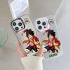 ONE PIECE Luffy Ace Mobile Phone Case iPhone17pm Trendy Cool Anti-drop Colored Silver IMD Apple 16pro Boys