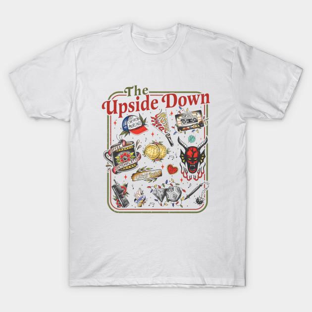 

Men Black Print T-shirt Welcome To The Upside &Amp; Down No-Cut Transfer Paper Print Cotton Tshirt 4XL білий