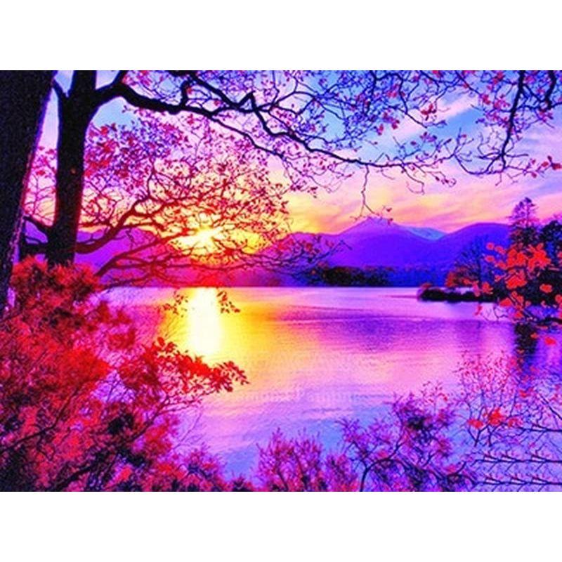 Diamond Painting Landscape Kits Full Round Diamond Embroidery Cross Stitch Diamond Mosaic Handcraft Home Decor