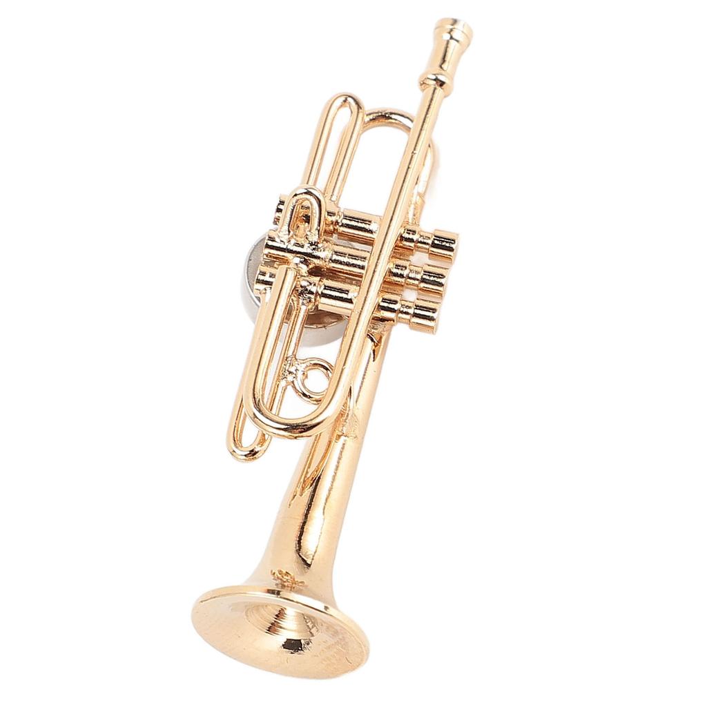 Goldene Trompete Miniatur-Nachbildung Magnet Realistisch Metall Wiederverwendbar Musikinstrument Kühlschrankmagnet