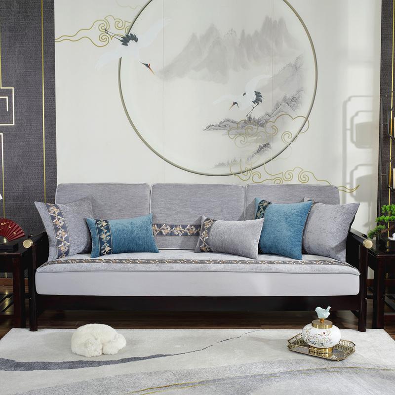 Chinese Sofa Cover Non-Slip Universal Fit for All Seasons Full Covered Cushion Solid Wood Sofa Stool Protector