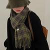 Sciarpa a Quadri Invernale da Donna, Stile Giapponese-Coreano Carino, Versatile Scaldacollo Caldo a Sciarpa