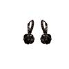 Vintage Square Black Zircon Earrings Luxury Geometric Black Diamond Goth Earrings
