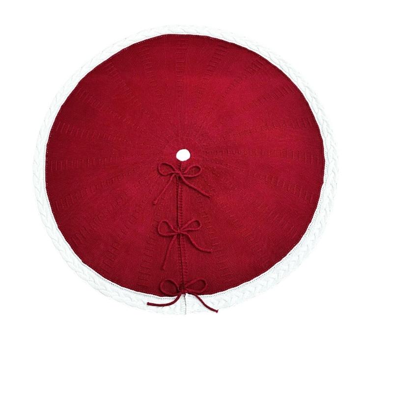 Holidays Knitted Tree Skirt Soft Fabric Round Christmas Tree Base Cover Decoration Handwoven Trees Carpet for Home