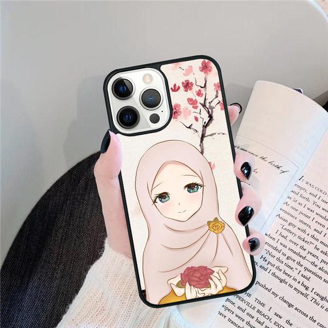 Muslim Islamic Eyes Arabic Hijab Girl Phone Case Cover for iPhone 17 Air 16 15 14 13 11 12 Pro Max Plus Coque
