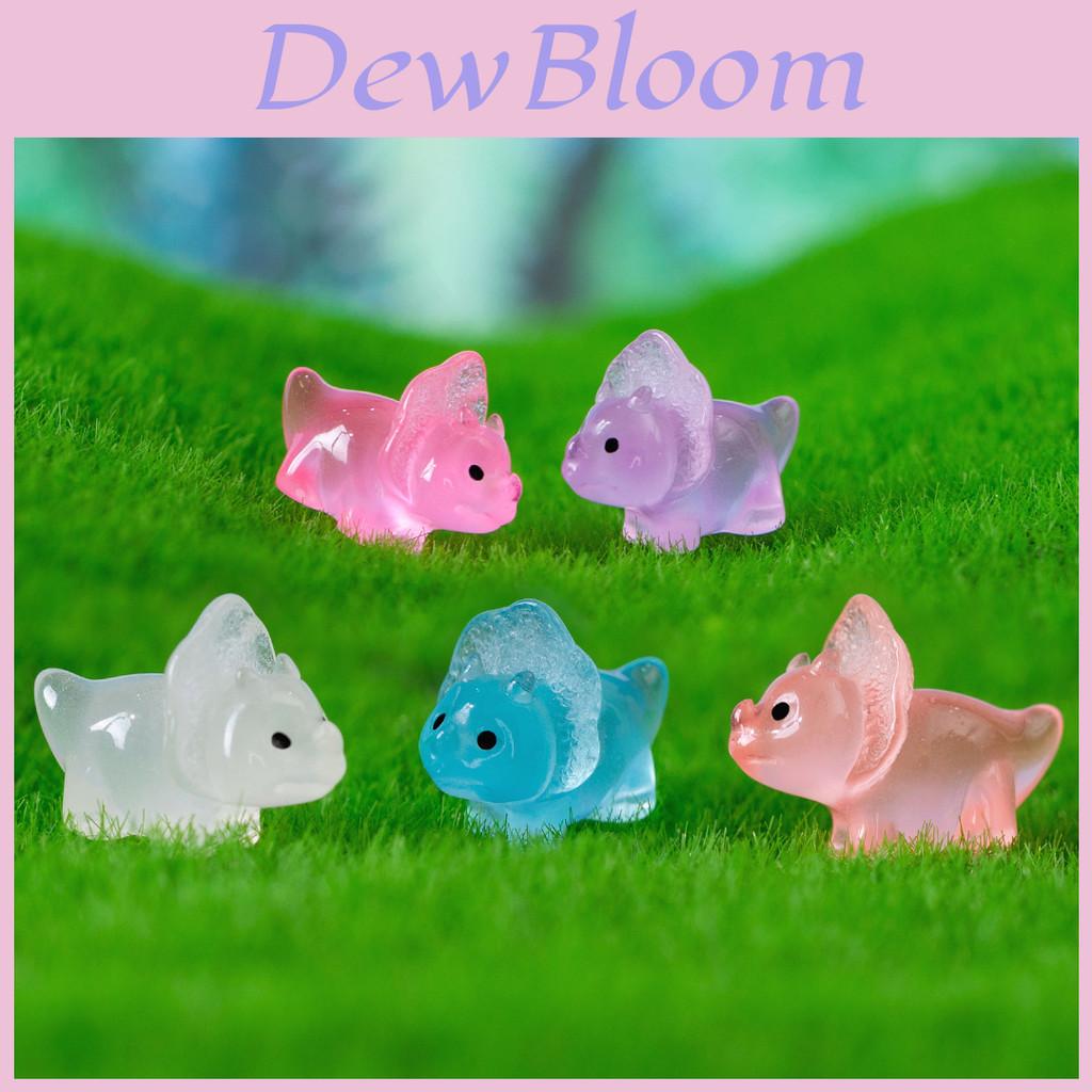 Glowing Resin Dinosaur Figurine For Fairy Garden Decor In Assorted Colors