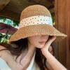 Wide Brim Straw Hat Polka Dot Sunshade Hat Fashion Sunscreen Hat  Seaside Beach