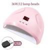 Mini1 USB 36W Macchina per fototerapia per unghie 12 LED UV Lampada di essiccazione per la polimerizzazione del gel Strumento professionale per manicure Attrezzatura per salone