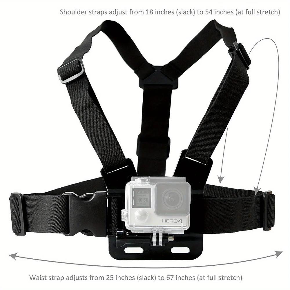For GoPro Chest Strap Adjustable Harness Strap Elastic Chest Strap For GoPro Hero 13 12 11 10 9 DJI Action 4 3 Insta360 X4 X3