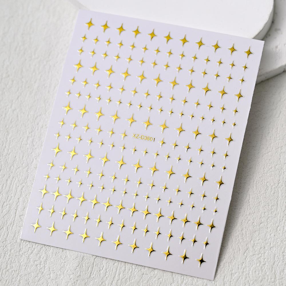 Adesivo de unha de tamanho pequeno simples com letras de luz de estrela de amor vazadas adesivo de unha autoadesivo decoração de unha