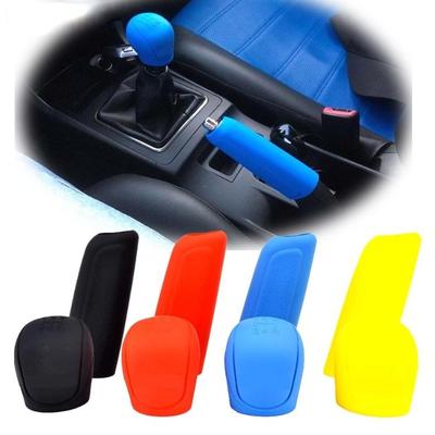 2 Stück/Set Auto Manuell Silikon Schalthebel Gangschaltung Kopf Knopf Abdeckung Handbremse Handbremse Abdeckungen Hülle Case Hautschutz Auto Styling
