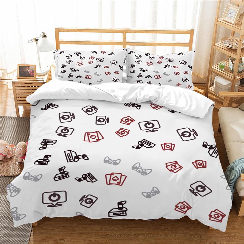 Bettwäsche-Sets, Heimtextilien, 3D-Gamer-Druck, Bettbezug-Set, schwarzer Hintergrund, Luxus-Bettbezug-Set, hohe Qualität