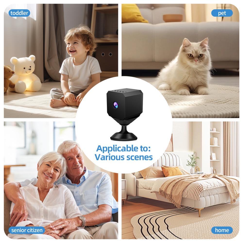 F1 Mini Wifi Camera HD Night Vision Security Camera Wireless High-Definition Camera with Motion Detection Wireless Nanny Cam