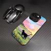 Retro Oil Painting Black Cat Phone Case For iPhone 17,16,15,14,13,12,11,Pro,Max,Plus Soft Black Cover
