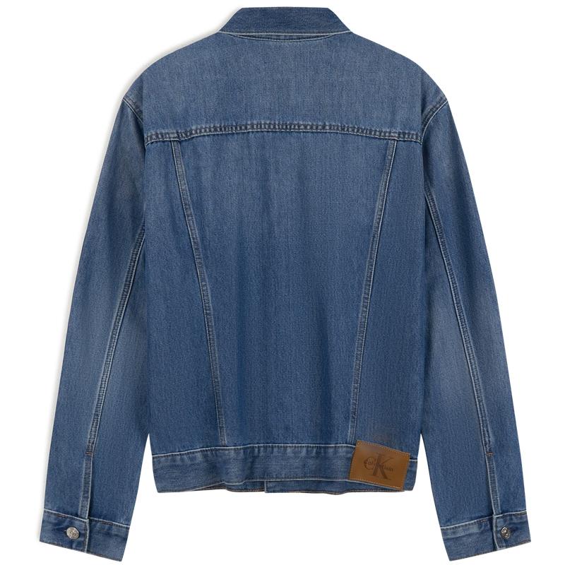 Calvin Klein Ss25 Trendy American Vintage Lapel Denim Jacket Men Jackets Denim-Blue 4LB772G