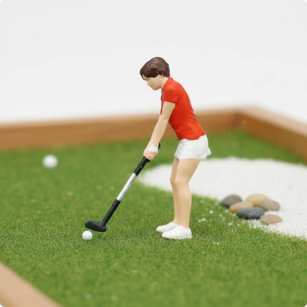 1:64 Golf-Miniaturen Mikrolandschaft Dekoration Golferfiguren Lebendige Posen Spieler