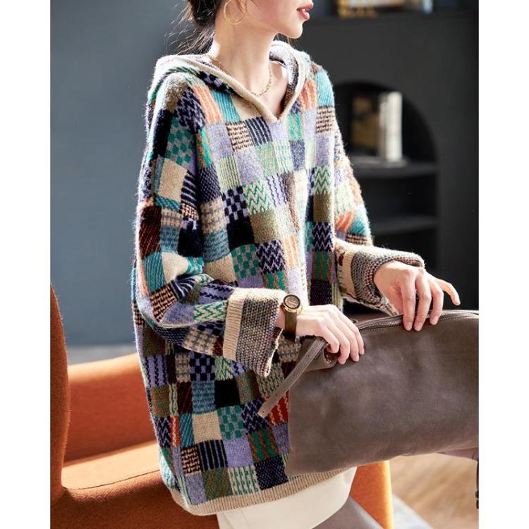 New Women Autumn Knit Pullover Colorful Loose Knitting Sweaters
