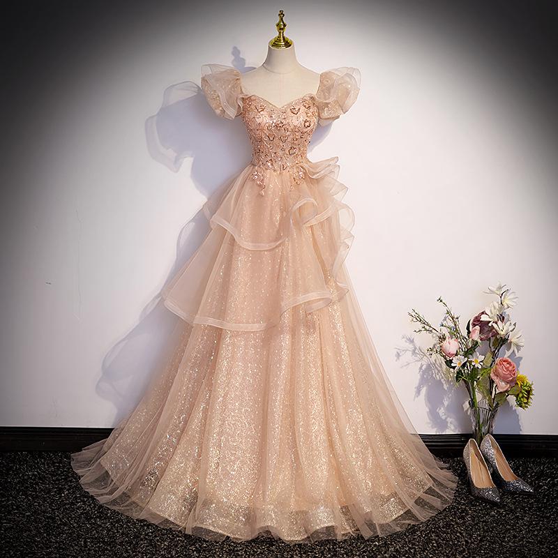 Abendkleid Damen Vokal Kunst Prüfung Aufführungskleid Jahresversammlung Moderator Französische Prinzessin Kleid Quincere Zeremonie