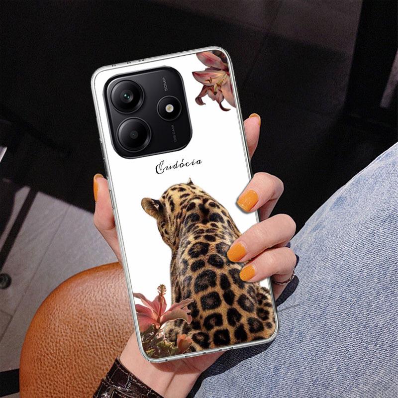 Pink Leopard Print Phone Case For Xiaomi Redmi Note 15 14 13 12S 12 11 Pro Plus 14S 11S 11E 10 10S 11T 5G Personalized Cover Red