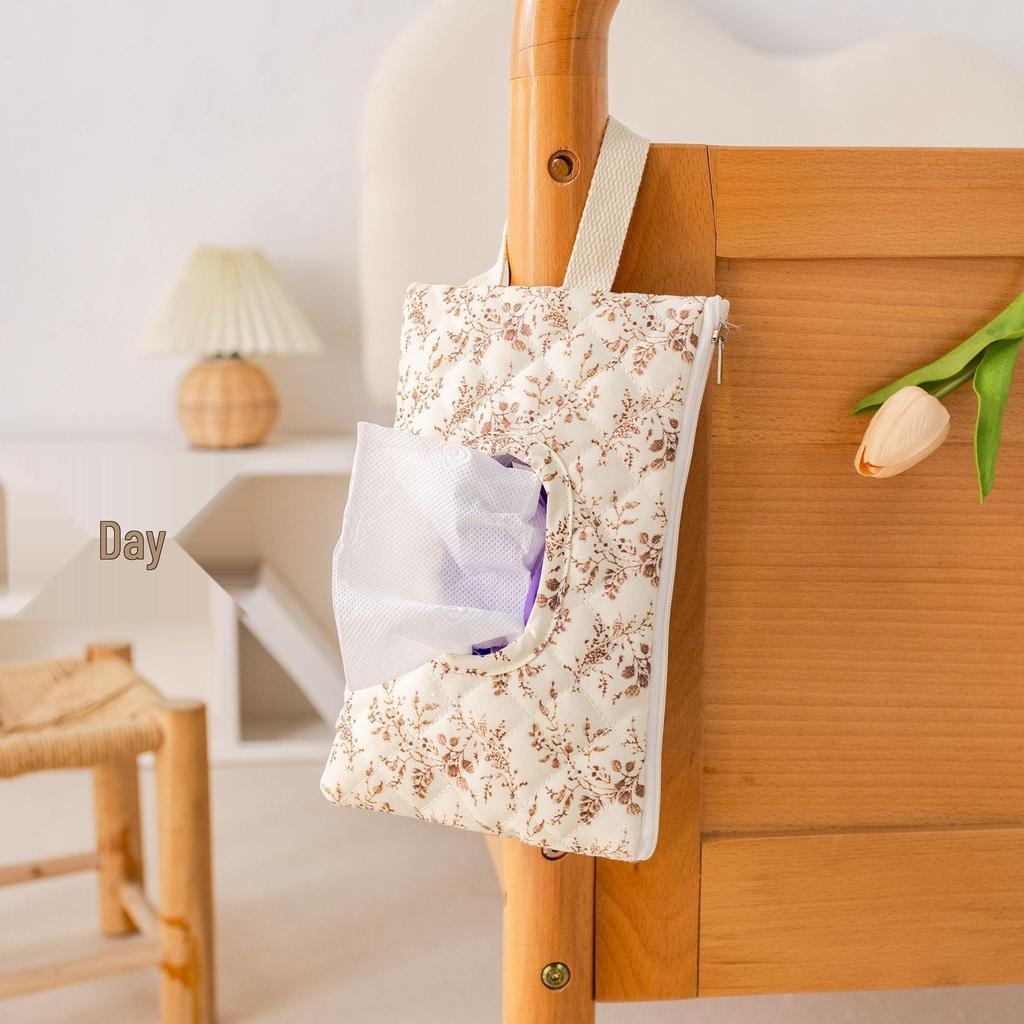 Korea 2026 Baby & Mom Travel Wet Wipe Hanging Bag with Printed Tissue Box Storage