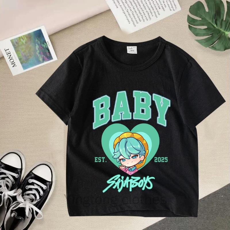 KPOP Demon Hunters Children Clothing Short Sleeve T-shirt Cute Tiger Harajuku Tshirt for Boys Girls