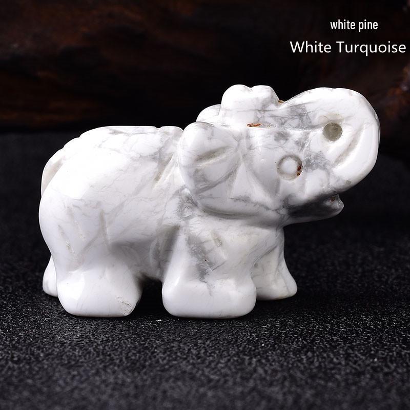 Naturalny Kryształowy Słoń Ornament Feng Shui